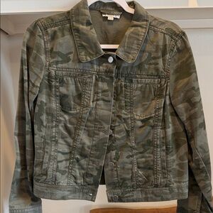 LOFT Green Camouflage Utility Jacket